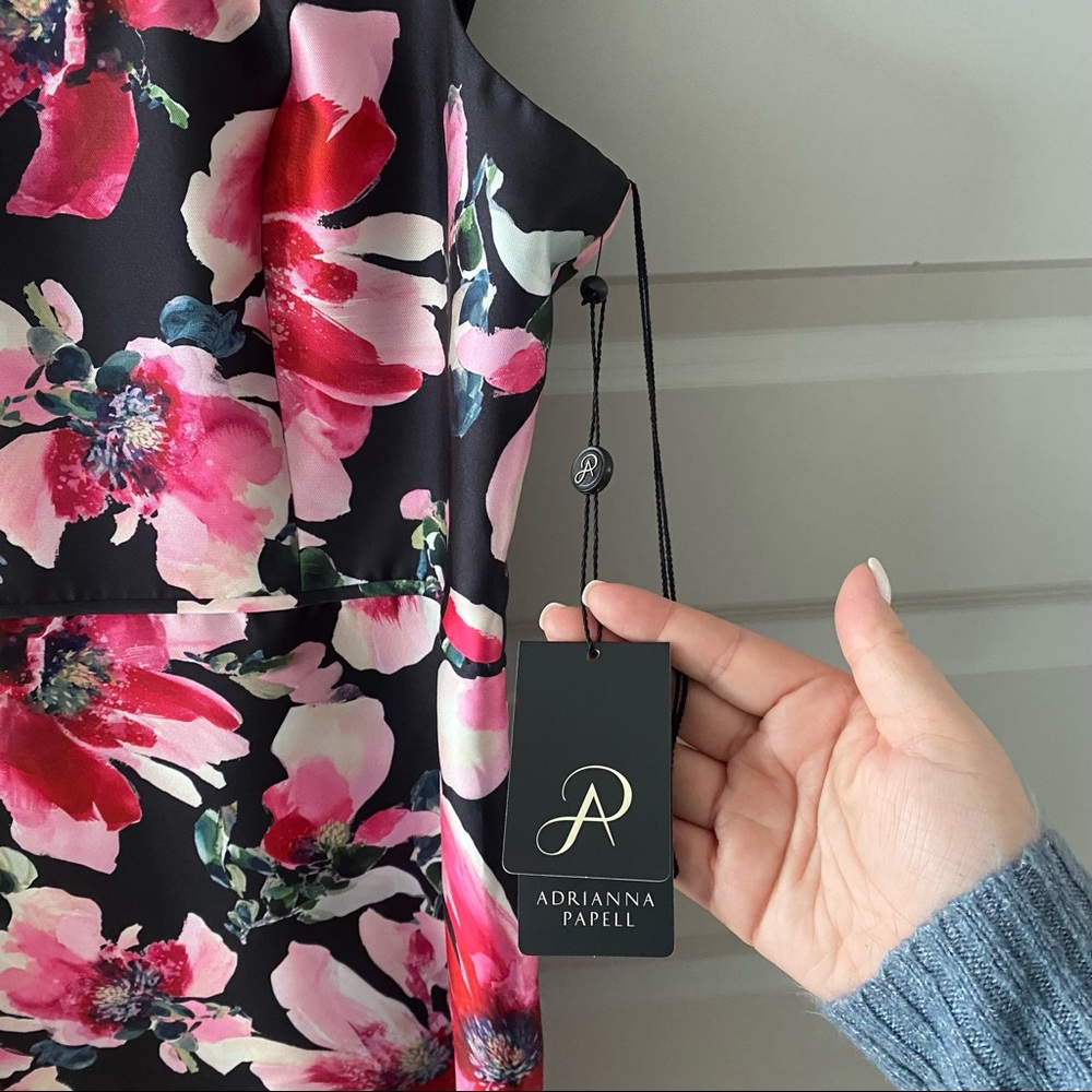 NWT Adrianna Papell Floral Maxi Gown - Picture 4 of 5